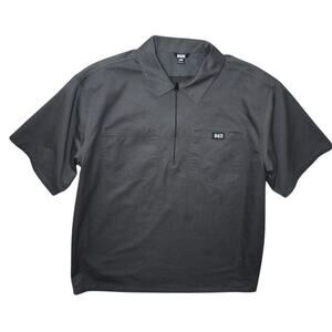 DGK Zip Polo Shirt Black Size Large – Embroidered Graphic Button-Up Skate Tee